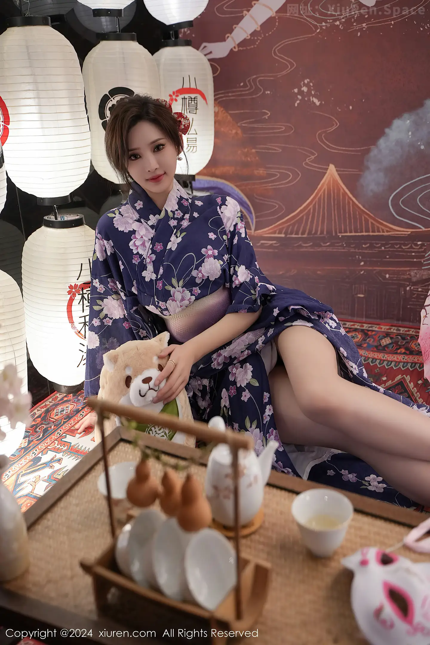 图片[6]-[XiuRen秀人网]VOL.7975 女神Carol周妍希深蓝色日式和服配超薄肉丝秀丰满身材诱惑写真70P-秀人网官方网站